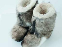 Mens winter boots made of goats fur and wool